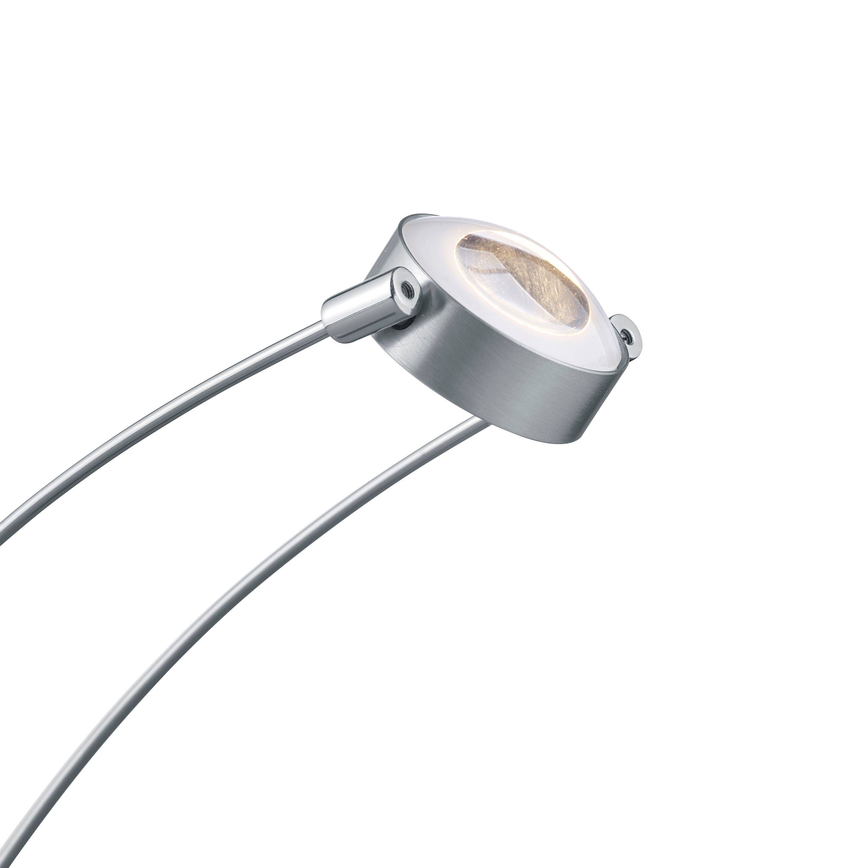 Deutsche LED Stehleuchte Silber Metall 145cm Verstellbar Fußschalter