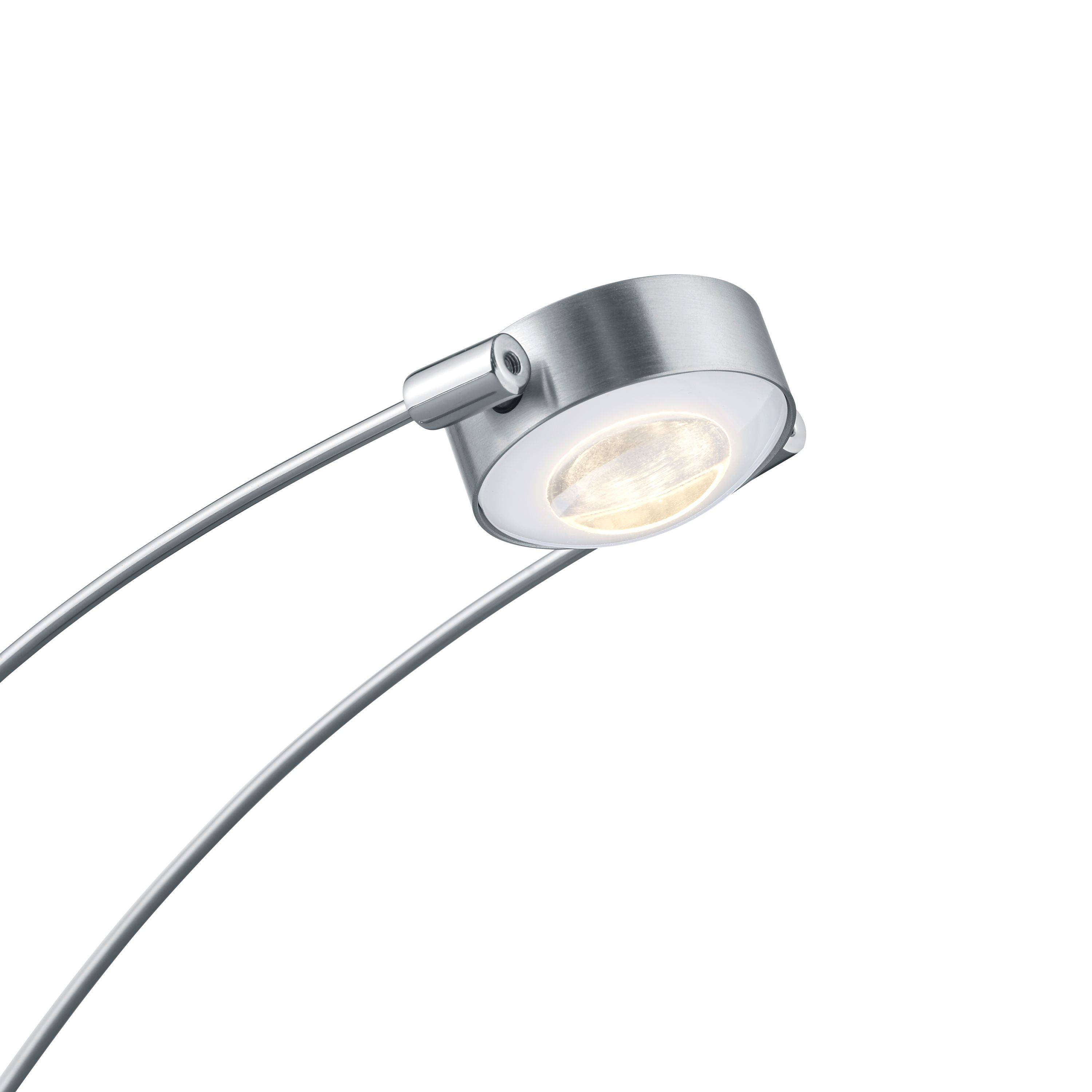 Deutsche LED Stehleuchte Silber Metall 145cm Verstellbar Fußschalter