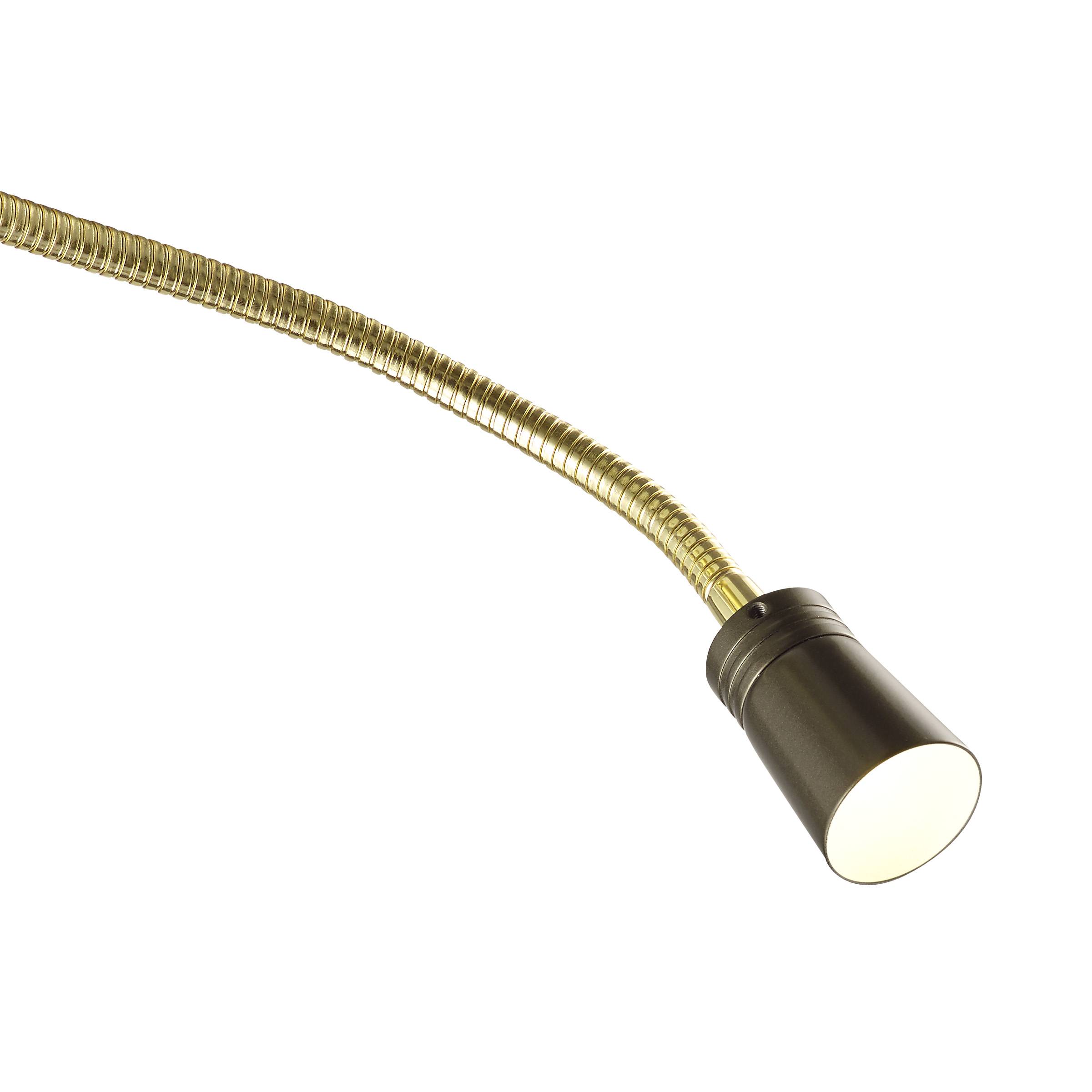 Deutsche LED Stehleuchte Braun Gold Dimmbar Flex. Lesearm 2900lm Deckenfluter Ø 43cm