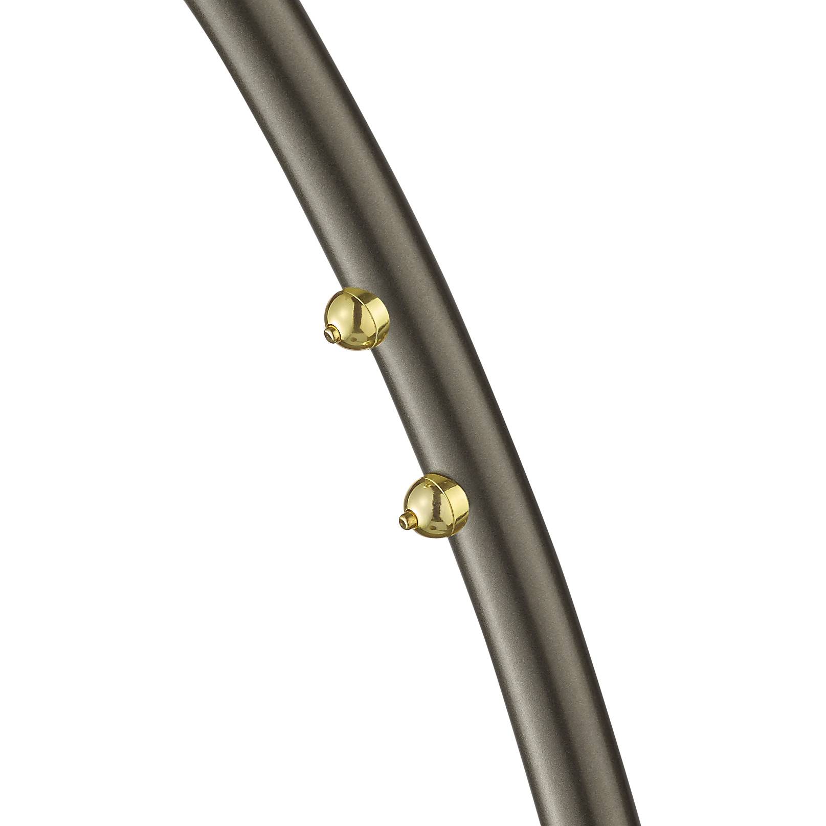 Deutsche LED Stehleuchte Braun Gold Dimmbar Flex. Lesearm 2900lm Deckenfluter Ø 43cm