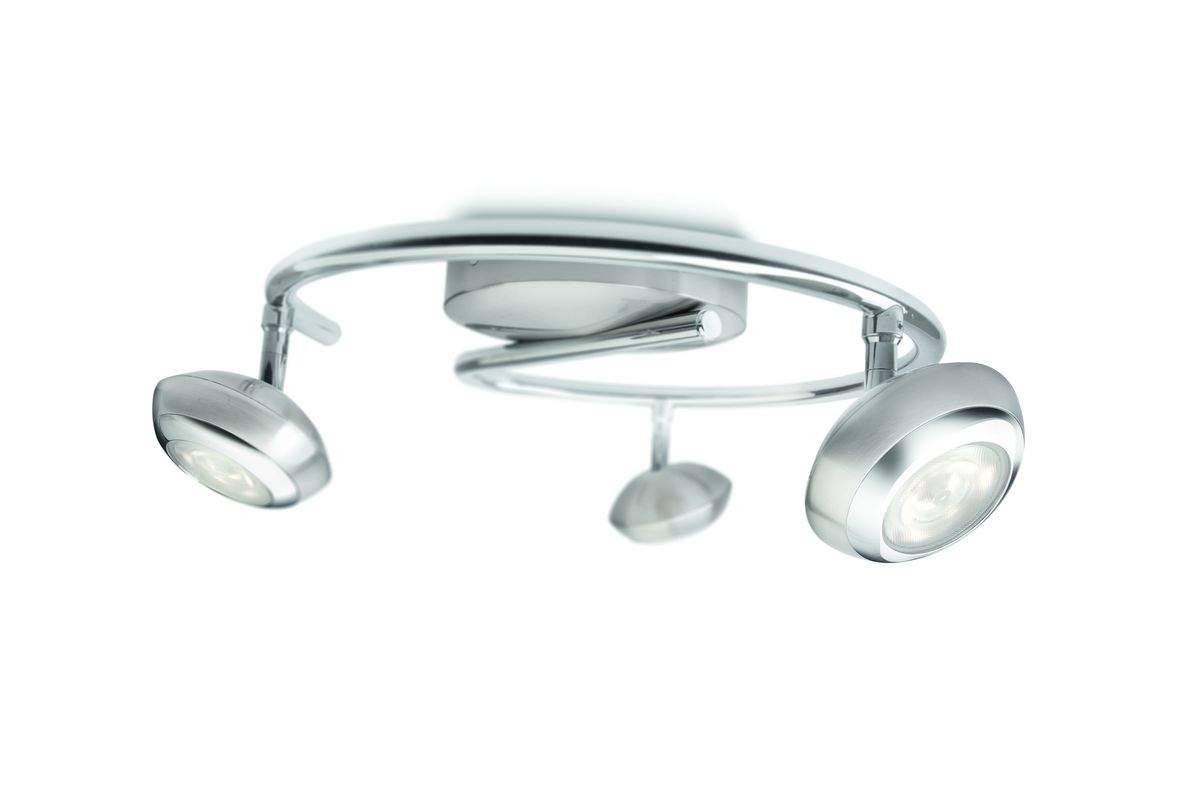 Philips LED-3er Deckenspot 3x 4W Silber Spirale chrom schwenkbar drehbar