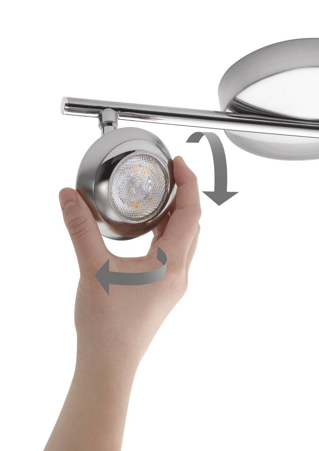 Philips LED-3er Deckenspot 3x 4W Silber Spirale chrom schwenkbar drehbar