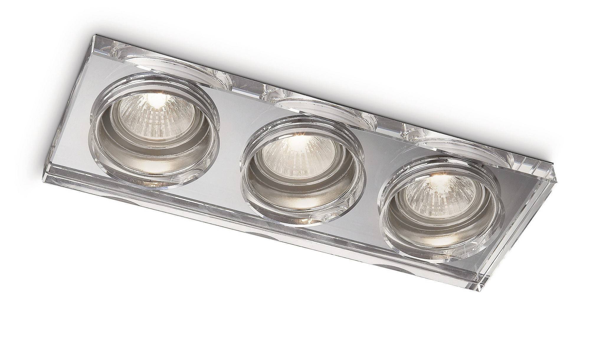 Philips 3er Einbauspot 3x GU10 2800K Warmweiß Deckenleuchte Smartspot Glas