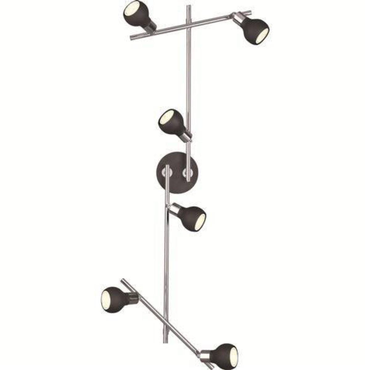 Massive Deckenbalken Tomba 6x GU10 Schwarz Metall Verstellbar Strahler Spots
