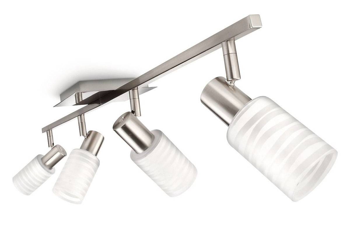 Philips Spotleiste 4 Flammig Deckenleuchte Energiespar Silber 80cm