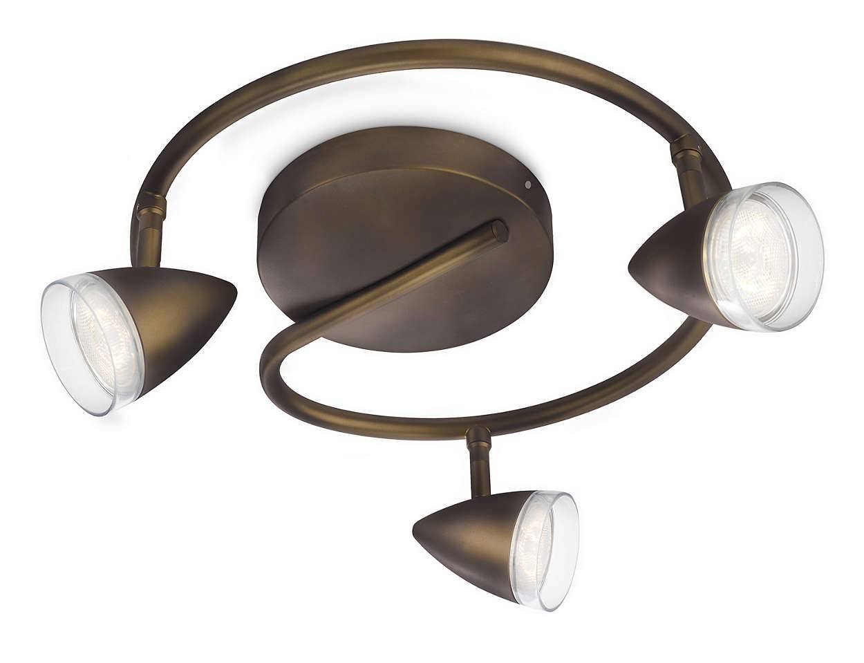 Philips myLiving Maple Spot Deckenleuchte LED Leuchte Spotrondell 53219-06-16