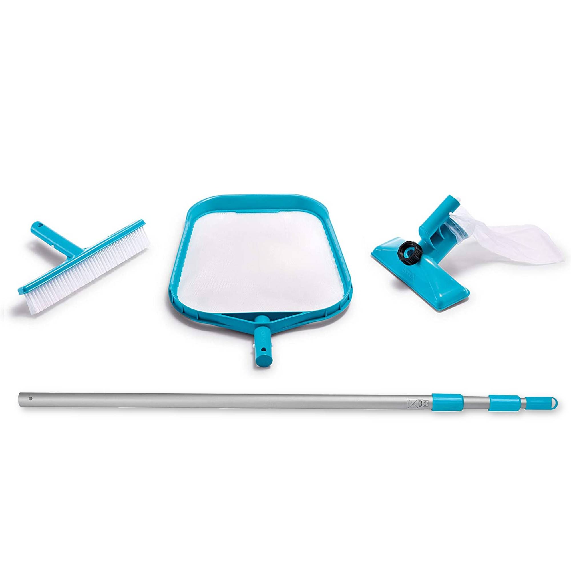 INTEX 29056 - Reinigungs-Set inkl. Teleskop-Stab (Laubkescher, Beckenbürste, Bodensauger)