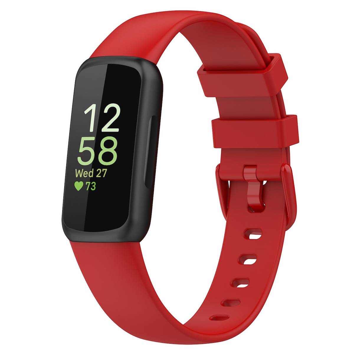 Für Fitbit Inspire 3 Einfarbiges Silikon Uhrenarmband in der Größe S Rot Ersatz Armband Smart Uhr