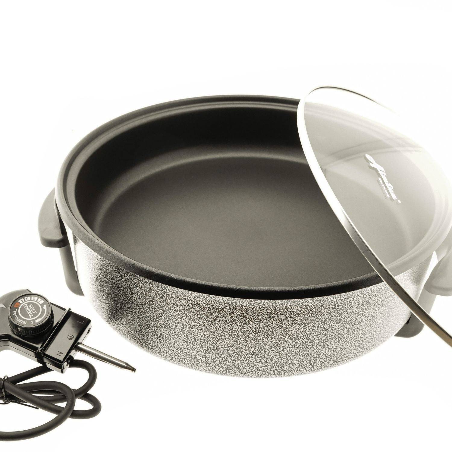 Elektrische Pizzapfanne Partypfanne 36x7cm Antihaft Beschichtet 1500 Watt