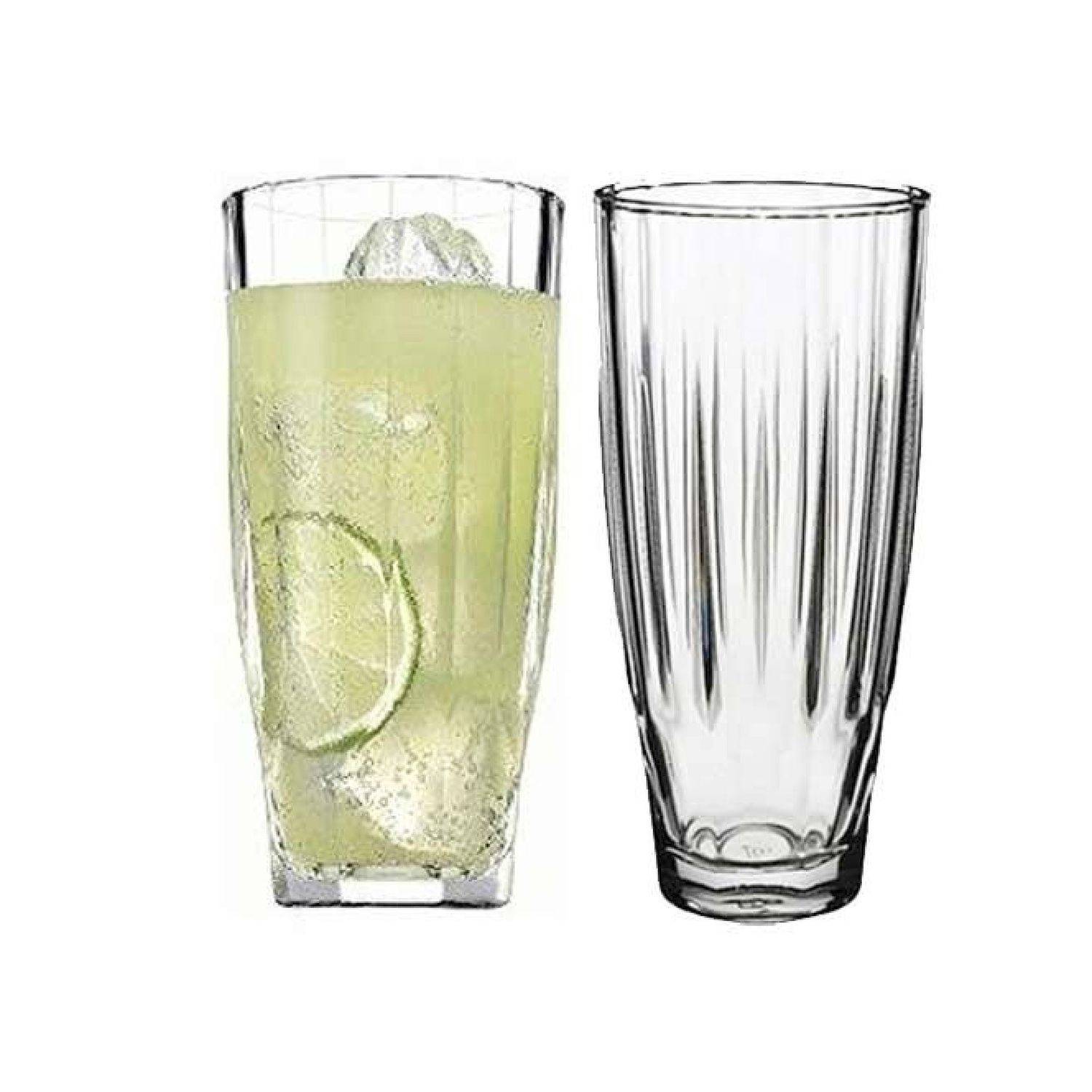 6er Set Pasabahce Longdrinkgläser Dajar Glas Diamond Gläser-Set transparent