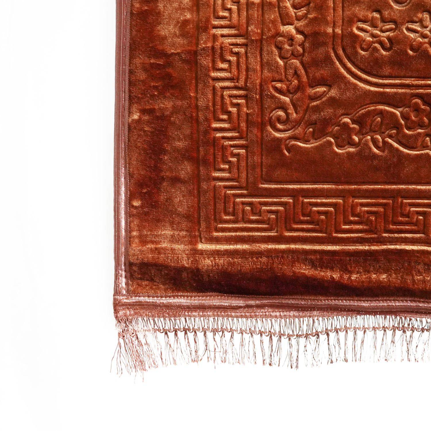 Muslimische Gebetsteppich, Islamische türkische Gebetsteppiche, Gebetsteppich Muslimische Seccade Braun