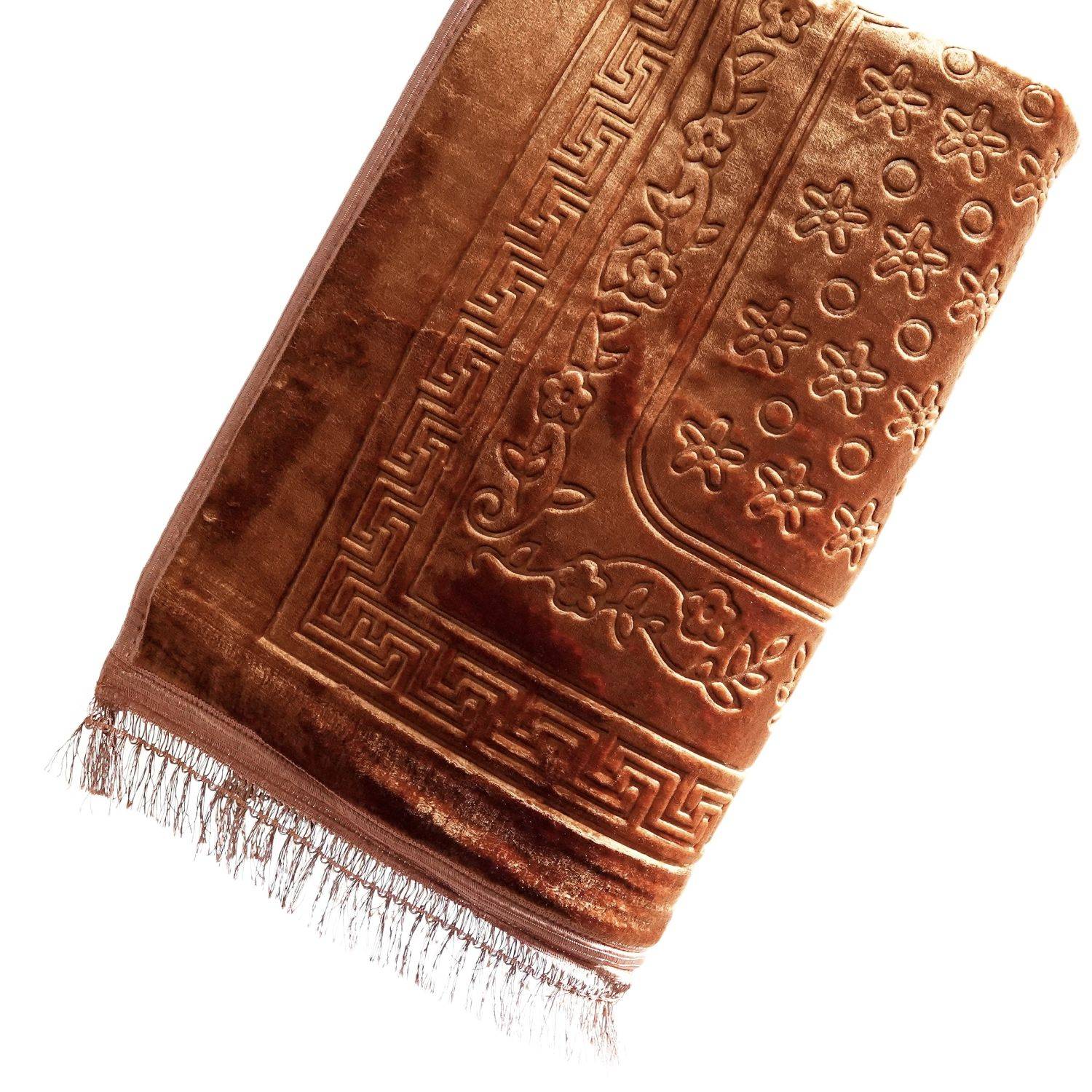 Muslimische Gebetsteppich, Islamische türkische Gebetsteppiche, Gebetsteppich Muslimische Seccade Braun