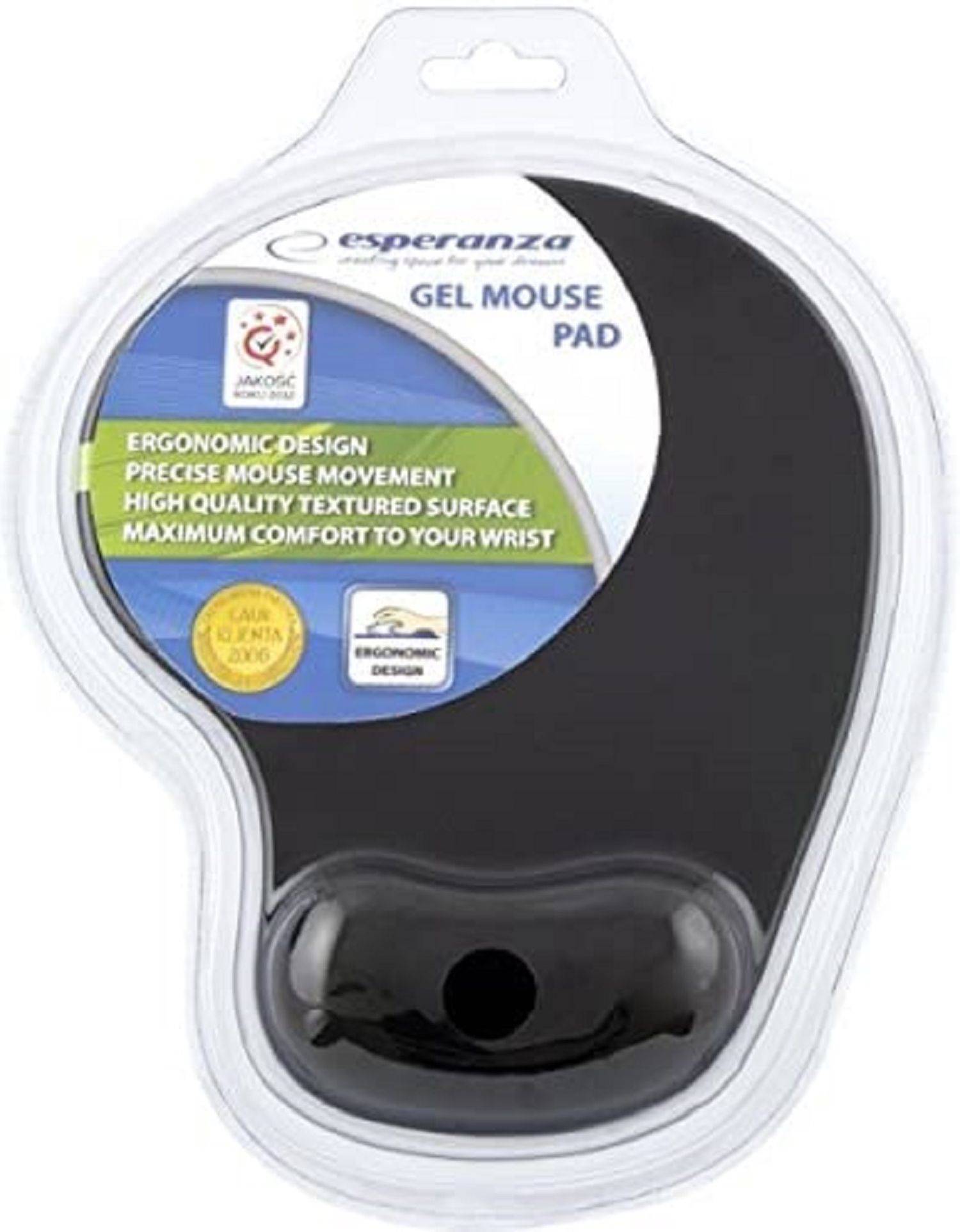Esperanza Gel Mauspad für optische und Laser-Mäuse geeignet, rutschfeste Unterseite Schwarz