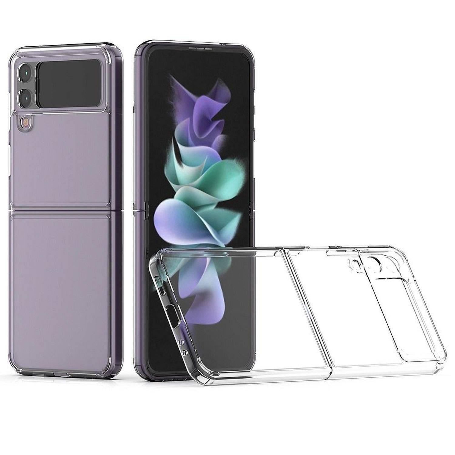 Panzerhülle Bumper Roar Armor kompatibel mit Samsung Galaxy Z Flip 3 5G Silikon Hülle Zubehör Tasche Transparent
