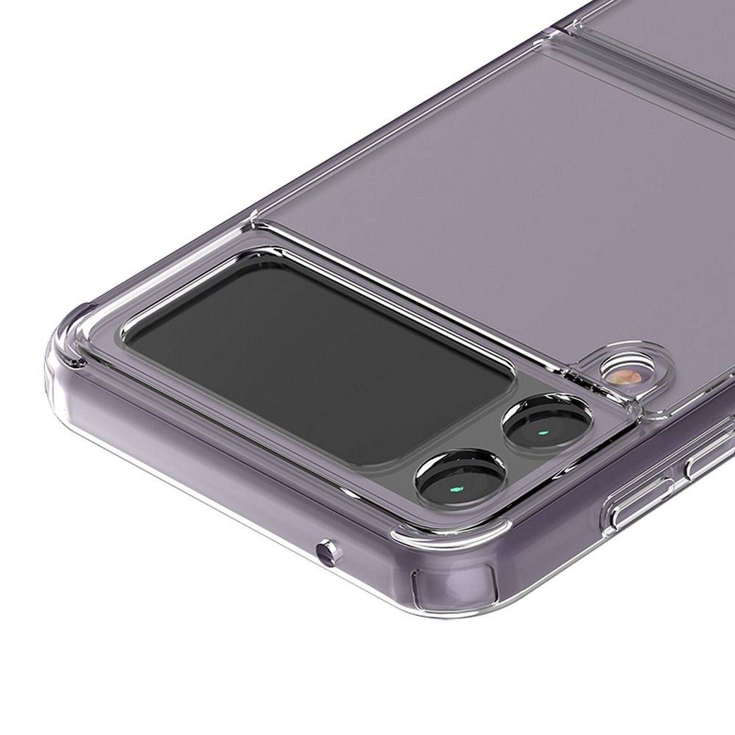 Panzerhülle Bumper Roar Armor kompatibel mit Samsung Galaxy Z Flip 3 5G Silikon Hülle Zubehör Tasche Transparent