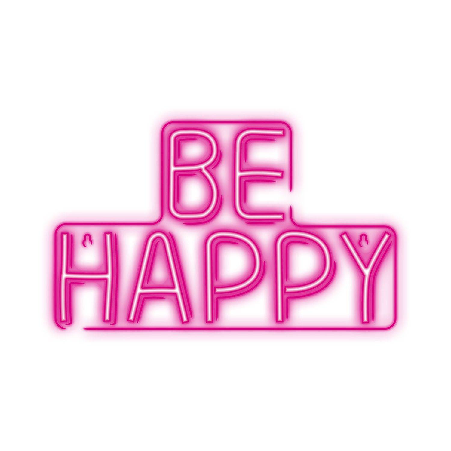 Neon LED Zeichen Licht USB LED Licht Home Leuchtschild Nachtlicht Be Happy-Pink