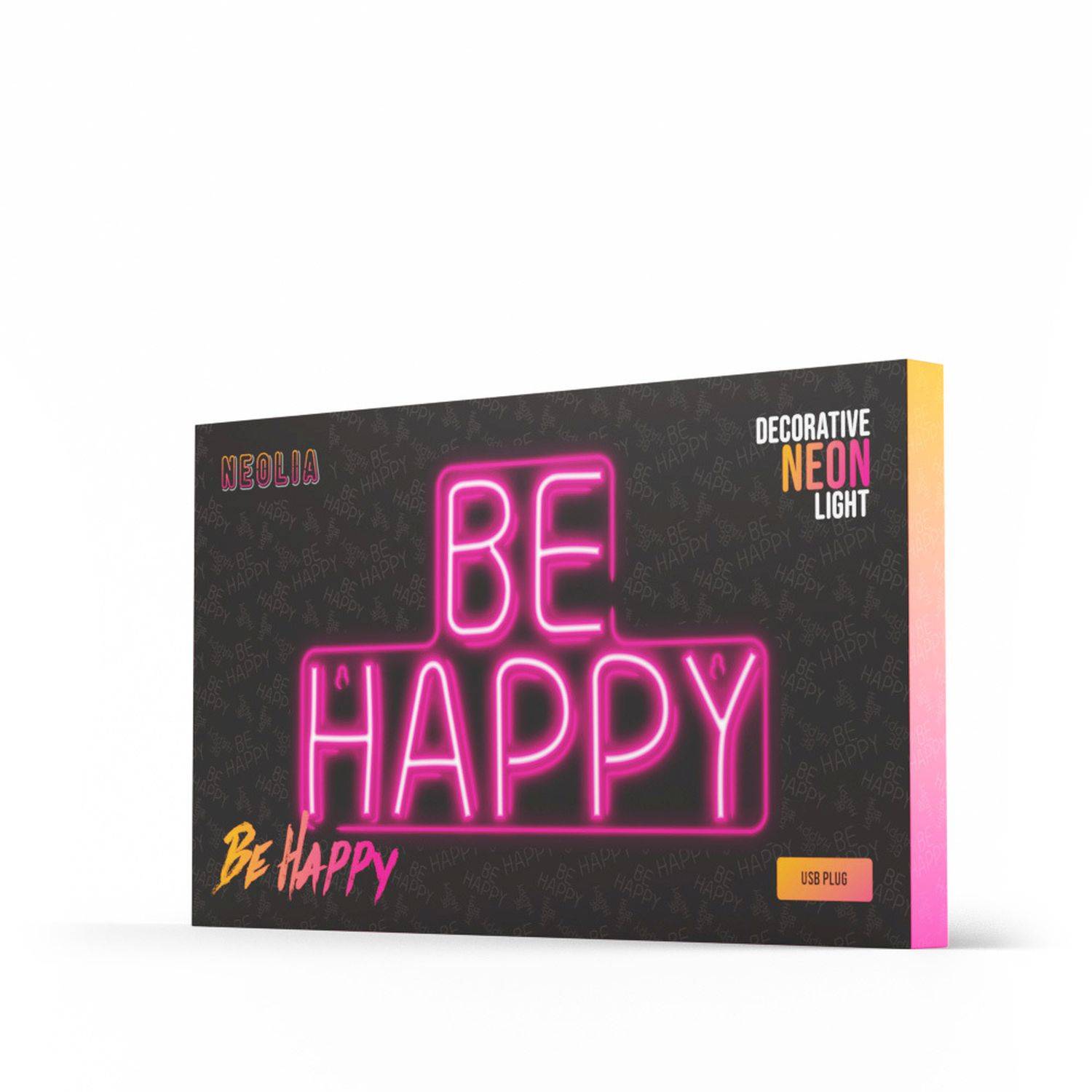 Neon LED Zeichen Licht USB LED Licht Home Leuchtschild Nachtlicht Be Happy-Pink