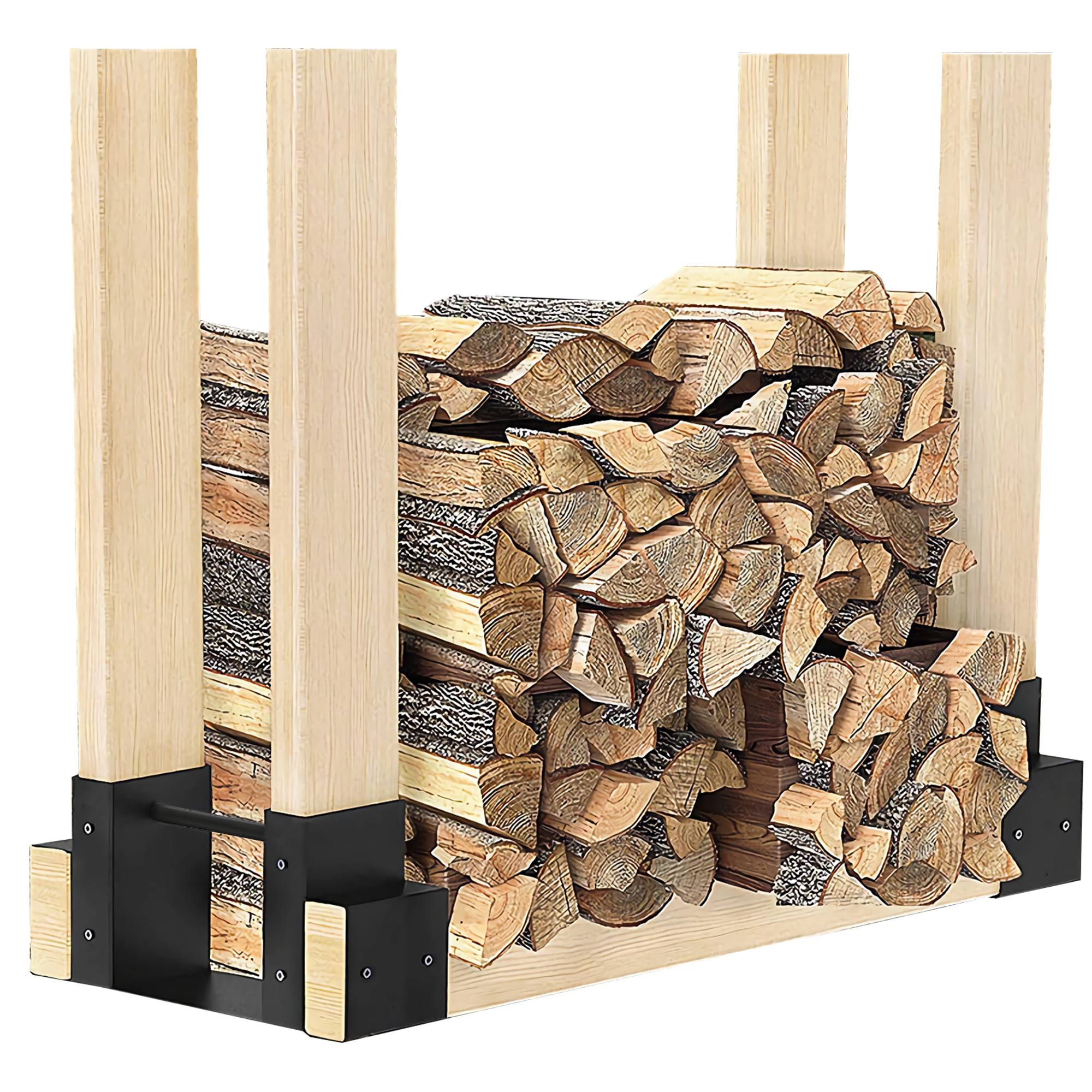 SCHMIDT security tools Holzstapelhilfe Brennholz Stapelhilfe 2er Set, Holzstapelhalter aus Stahl für Kaminholz, DIY Holzunterstand und