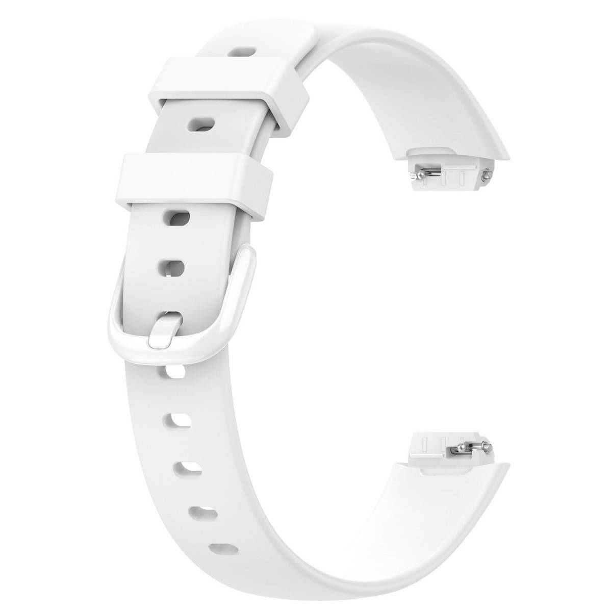 Für Fitbit Inspire 3 Einfarbiges Silikon Uhrenarmband in der Größe L Weiß Ersatz Armband Smart Uhr