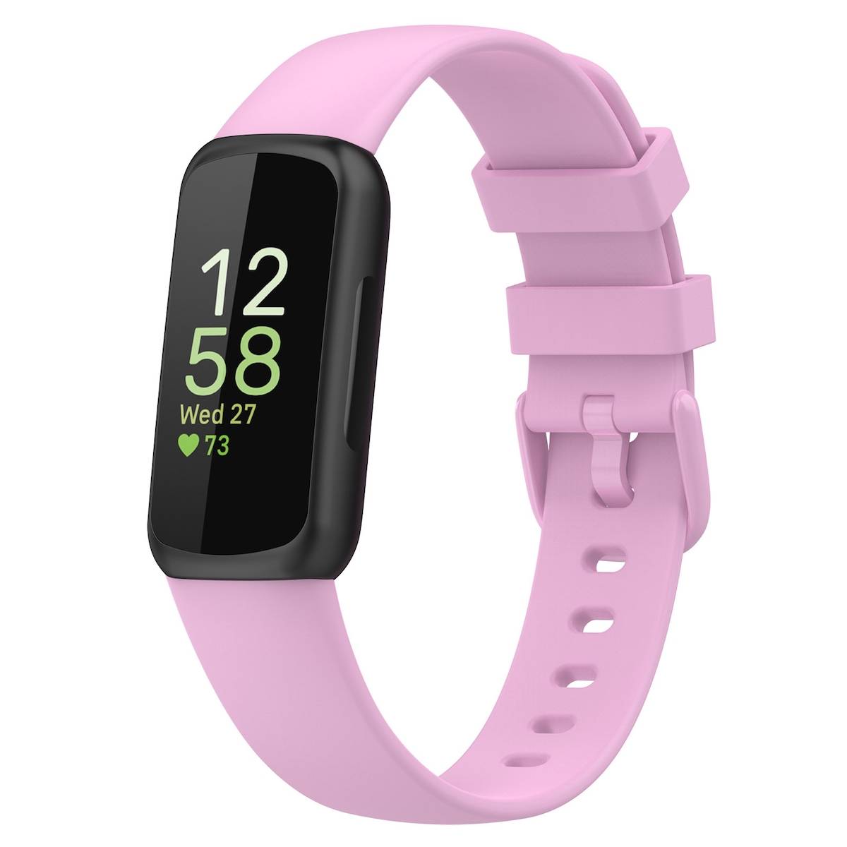Für Fitbit Inspire 3 Einfarbiges Silikon Uhrenarmband in der Größe L Lila Ersatz Armband Smart Uhr