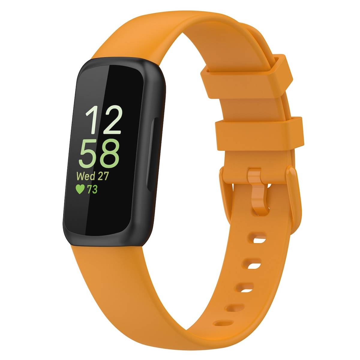 Für Fitbit Inspire 3 Einfarbiges Silikon Uhrenarmband in der Größe L Gelb Ersatz Armband Smart Uhr