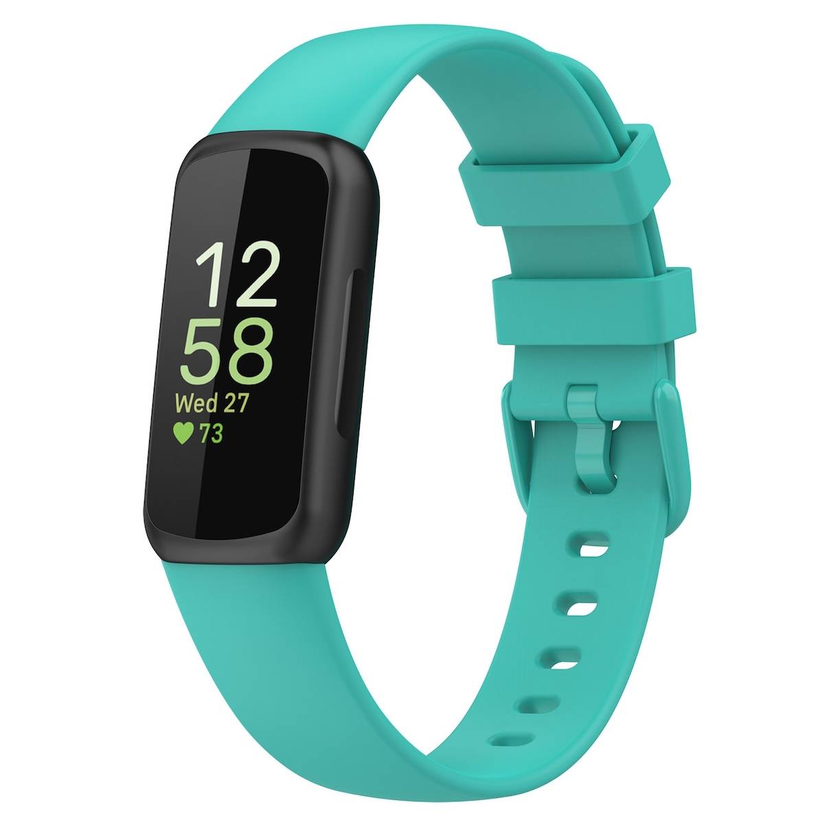Für Fitbit Inspire 3 Einfarbiges Silikon Uhrenarmband in der Größe L Türkis Ersatz Armband Smart Uhr