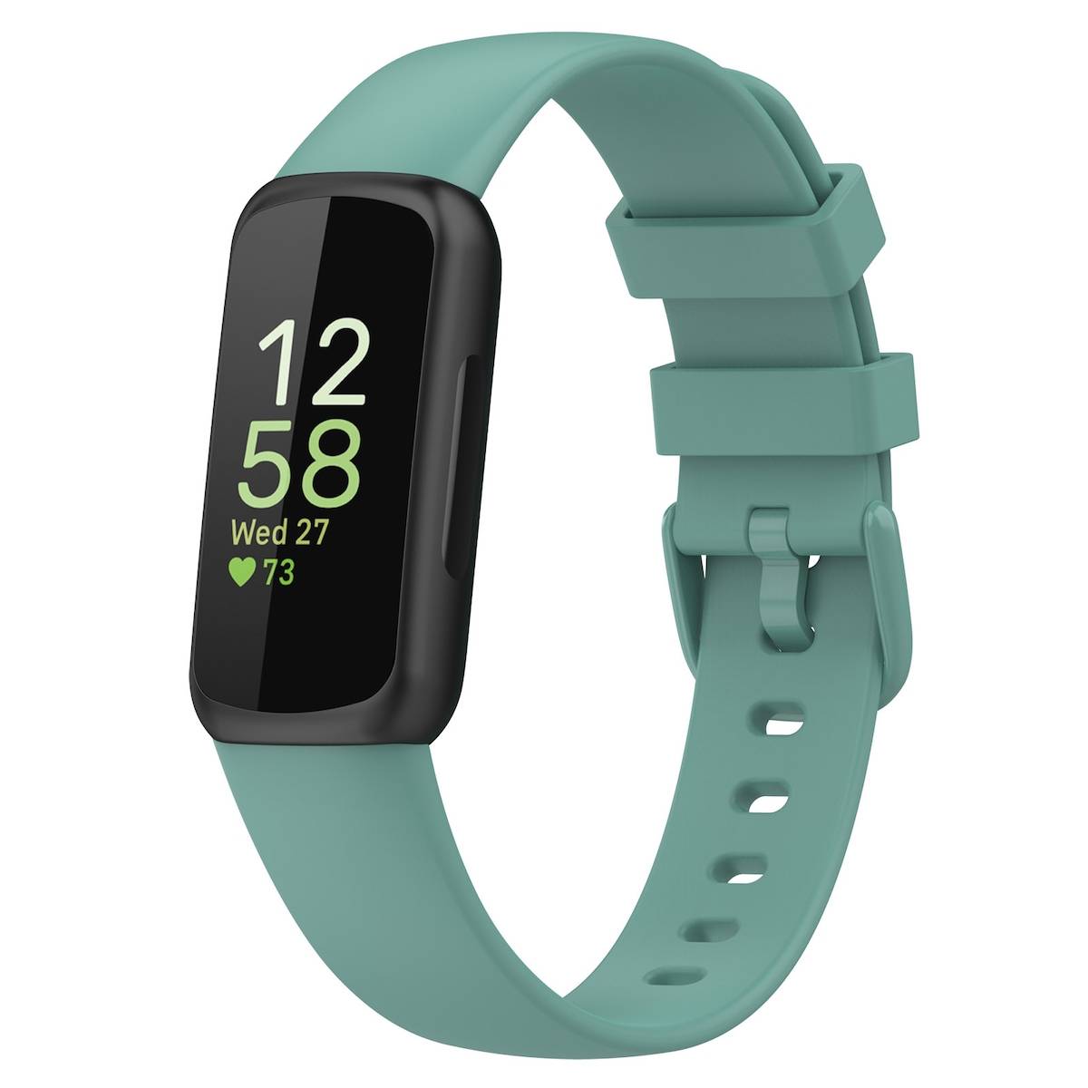 Für Fitbit Inspire 3 Einfarbiges Silikon Uhrenarmband in der Größe L Grün Ersatz Armband Smart Uhr