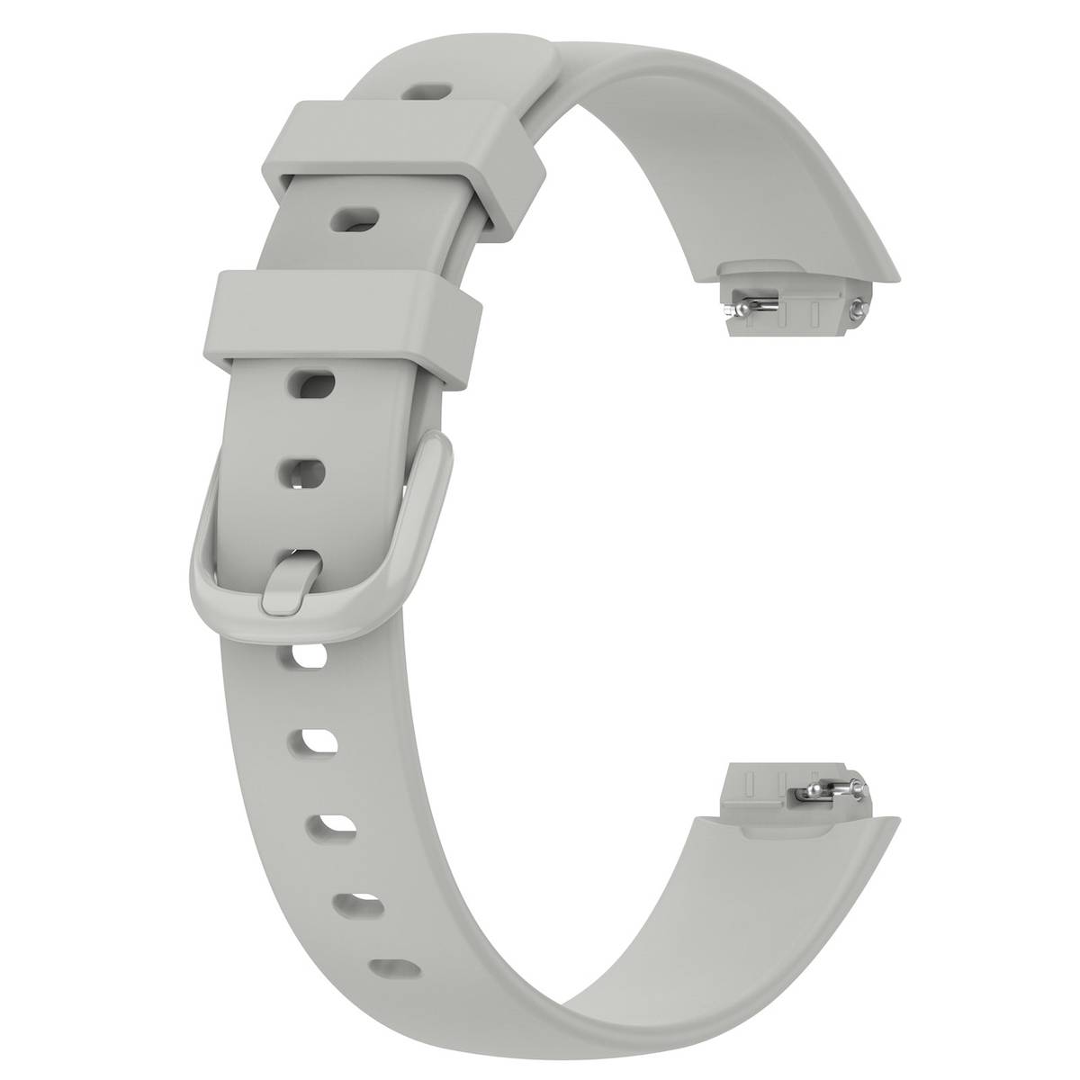 Für Fitbit Inspire 3 Einfarbiges Silikon Uhrenarmband in der Größe L Grau Ersatz Armband Smart Uhr