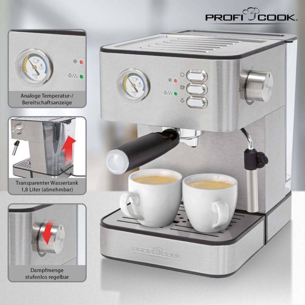 PROFI COOK Espressomaschine PC-ES 1209 inox