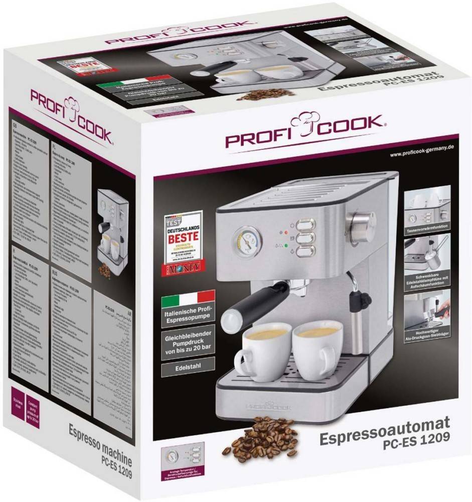 PROFI COOK Espressomaschine PC-ES 1209 inox