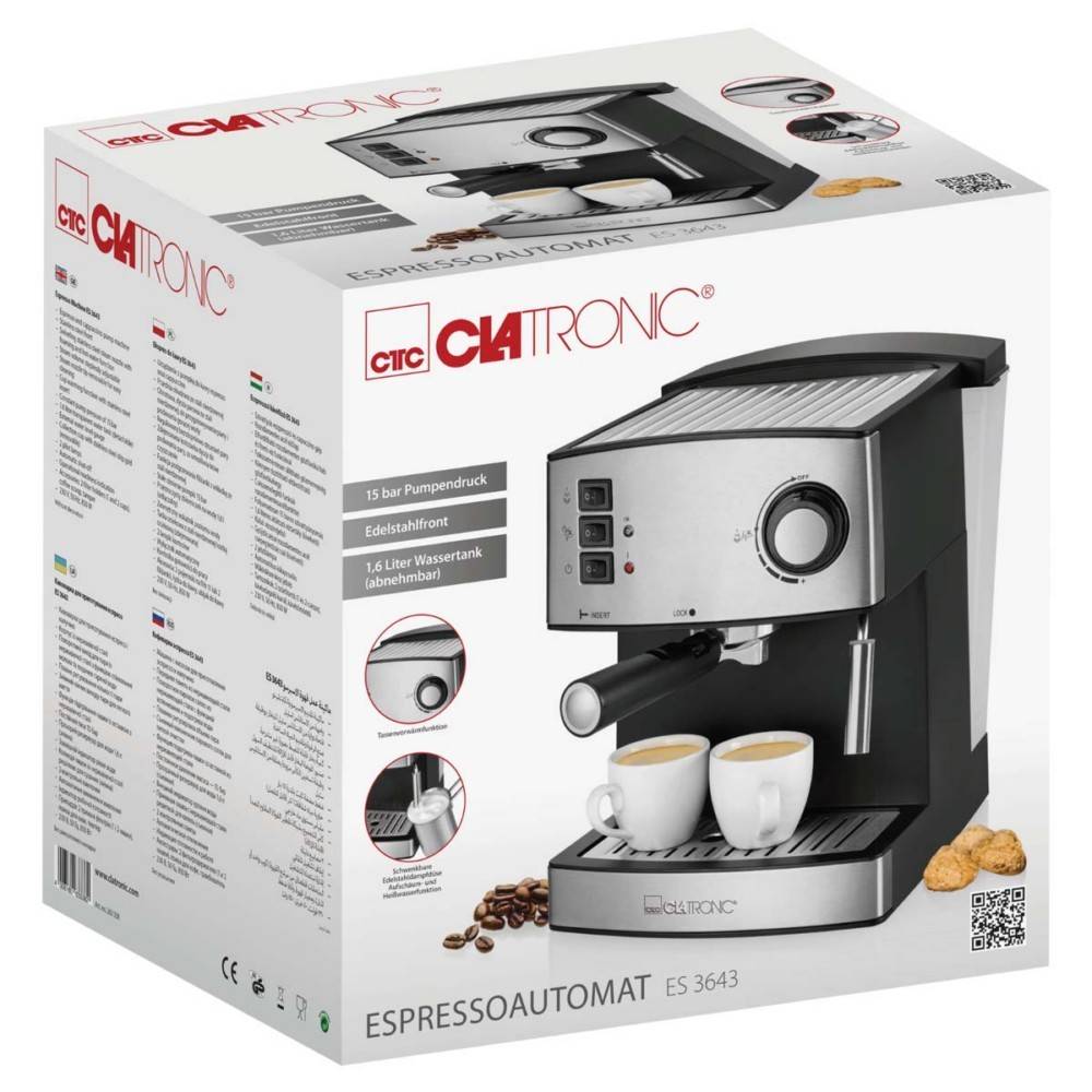CTC Clatronic Espressomaschine CTC ES 3643 sw-inox