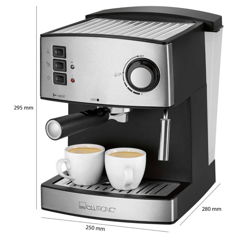 CTC Clatronic Espressomaschine CTC ES 3643 sw-inox