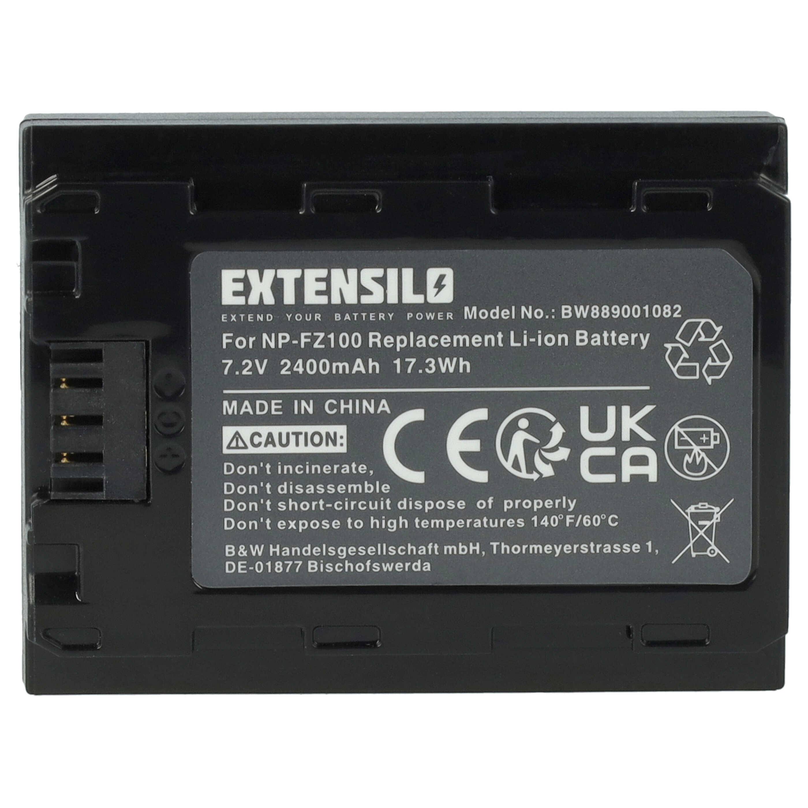 EXTENSILO Akku kompatibel mit Sony Alpha ILCE-7RM3, ILCE-7M4, ILCE-7RM4, ILCE-7M3, ILCE-7M3K, ILCE-7M5 Kamera (2400 mAh, 7,2 V, Li-Ion)