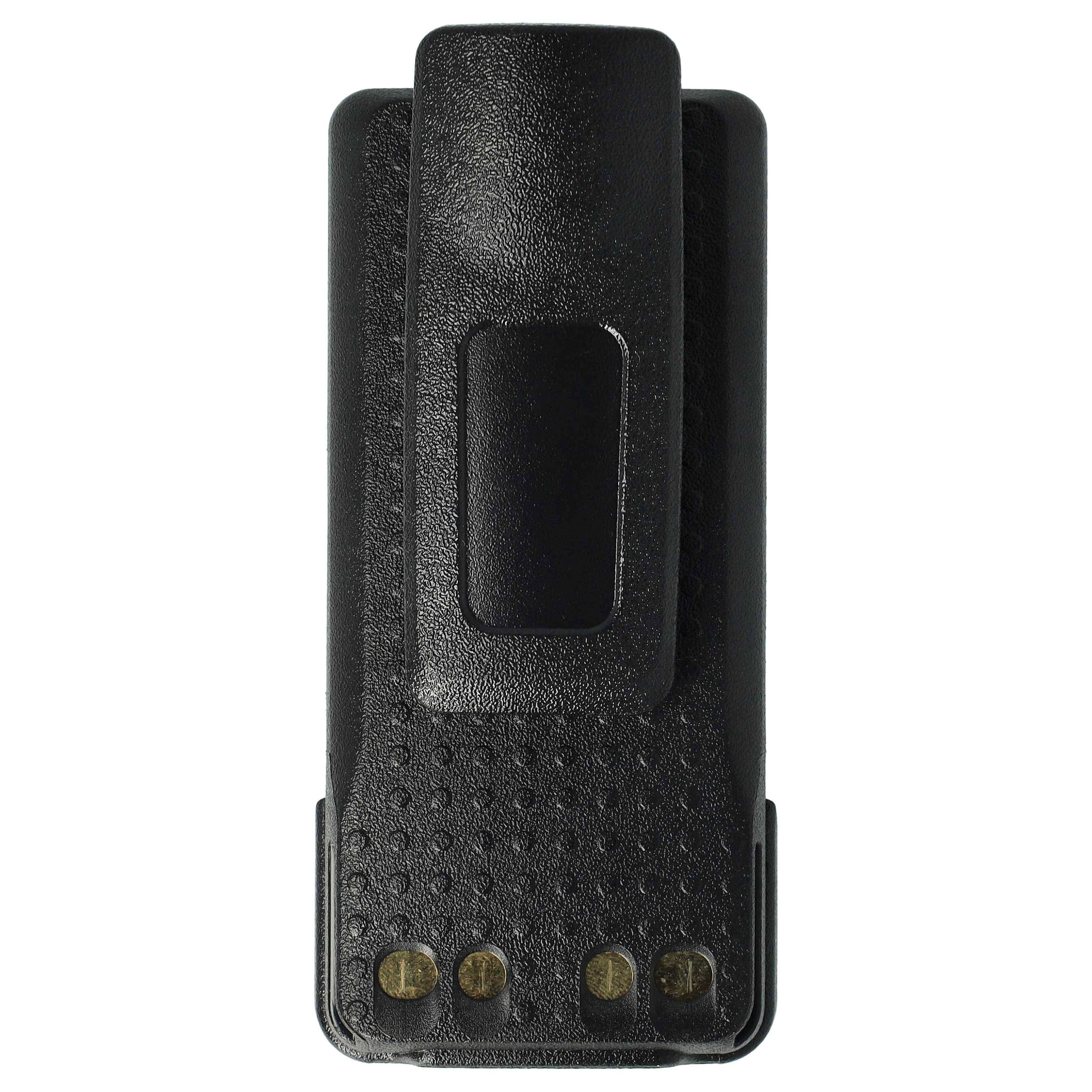 vhbw 10x Akku Ersatz für Motorola PMNN4493, PMNN4491, PMNN4491B für Funkgerät, Walkie Talkie (2600 mAh, 7,4 V, Li-Ion) + Gürtelclip