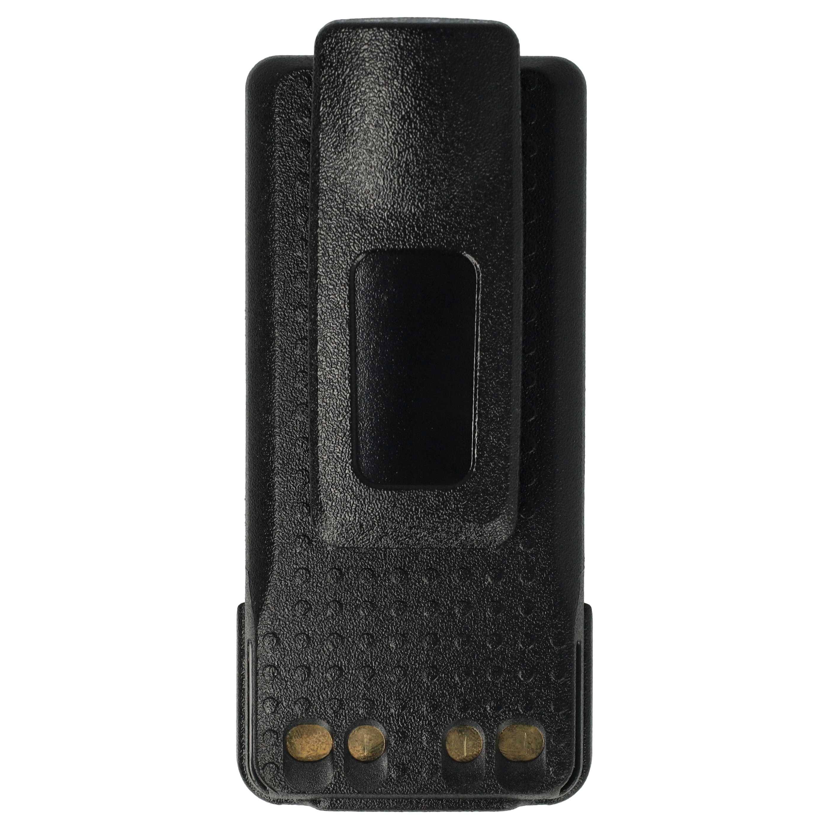 vhbw Akku Ersatz für Motorola PMNN4490B, PMNN4490A, PMNN4491 für Funkgerät, Walkie Talkie (3000 mAh, 7,4 V, Li-Ion) + Gürtelclip