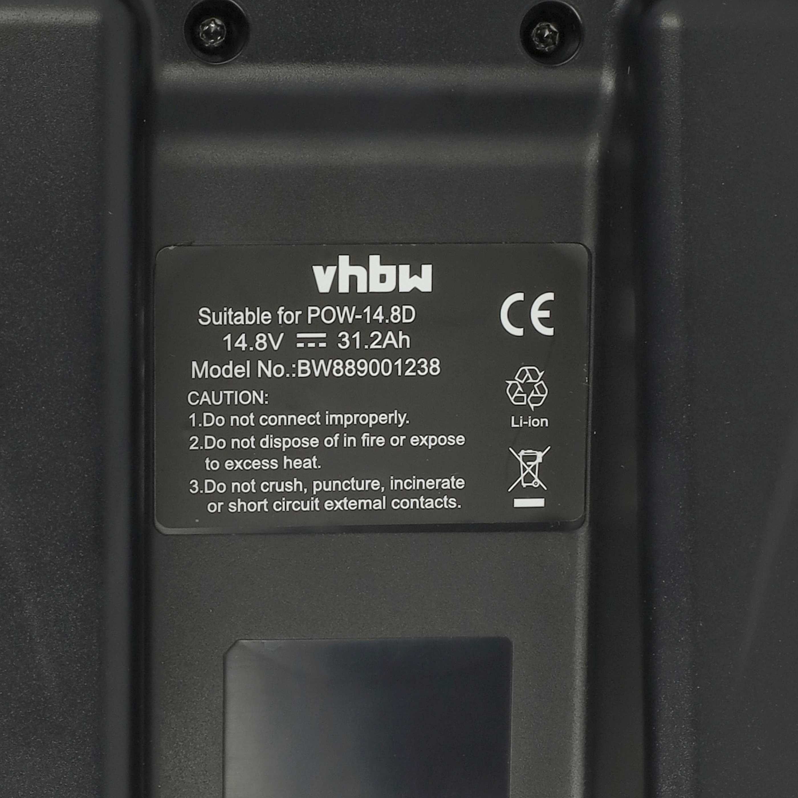 vhbw Akku kompatibel mit Powakaddy Freeway Digital II, Freeway 2 Elektro-Trolley Caddy (31,2 Ah, 14,8 V, Li-Ion, inkl. Ladegerät)