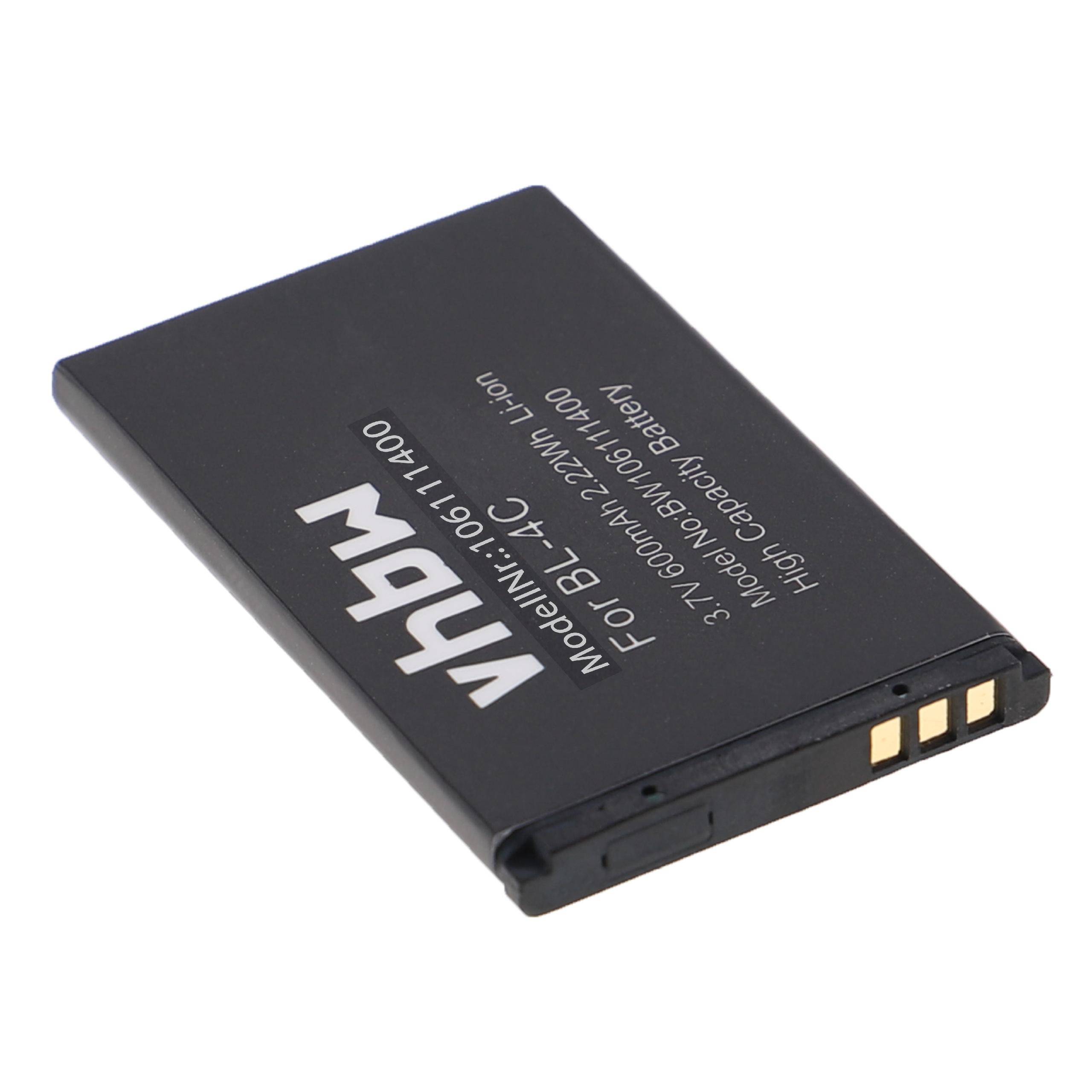 vhbw Akku kompatibel mit TipTel Ergophone 6220, 6122, 6224, 6021, 6222, 6120 Handy Smartphone Telefon (600 mAh, 3,7 V, Li-Ion)