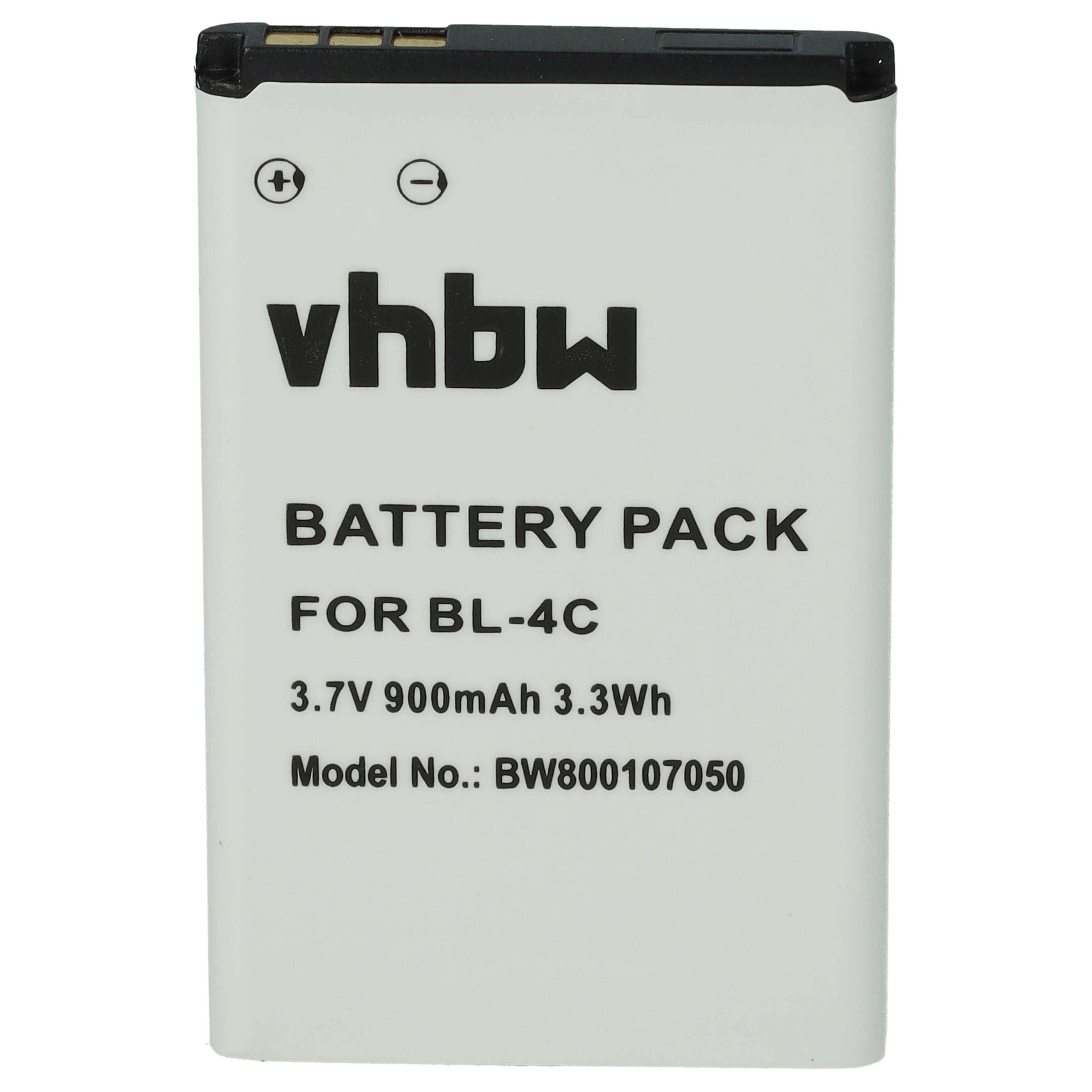 vhbw Akku kompatibel mit Master MF01, MF015, MF016 DUAL SIM, MF021S, MF024 Handy Smartphone Telefon (900mAh, 3,7V, Li-Ion)