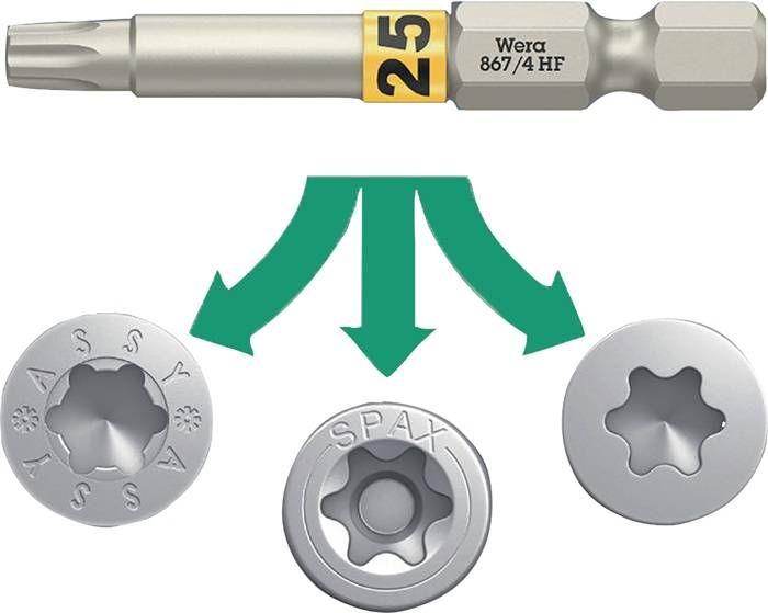 Wera Bit 867 TORX HF 1/4 TX 15 Lnge 25 mm mit Farbleitsystem