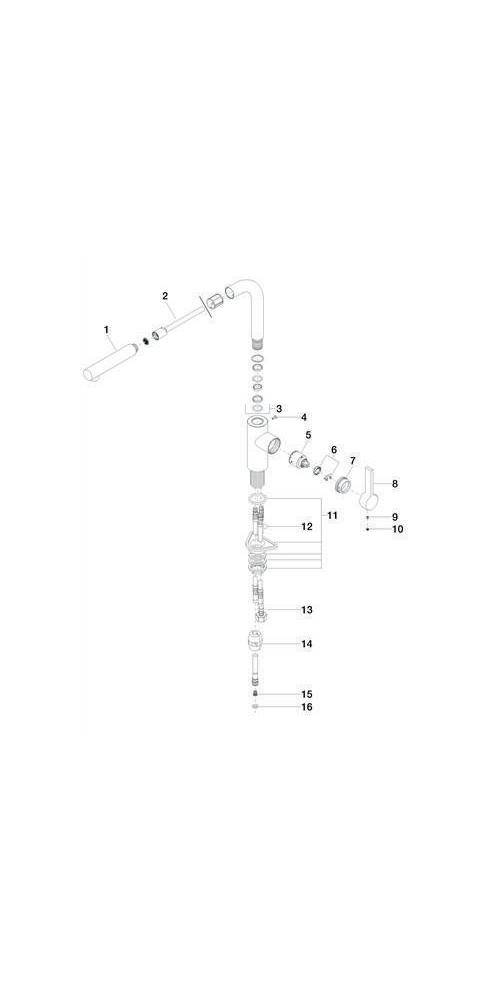 Dornbracht Dornb Spültisch-Einhandbatterie ELIO mit herausziehbarem