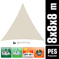 8x8x8 Sonnensegel Dreieckig Wasserdicht - Sonnensegel Dreieck Terrasse Garten 8x8x8 Sonnensegel Dreieckig Wasserdicht - Sonnensegel Dreieck Terrasse Garten