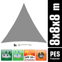 8x8x8 Sonnensegel Dreieckig Wasserdicht - Sonnensegel Dreieck Terrasse Garten 8x8x8 Sonnensegel Dreieckig Wasserdicht - Sonnensegel Dreieck Terrasse Garten