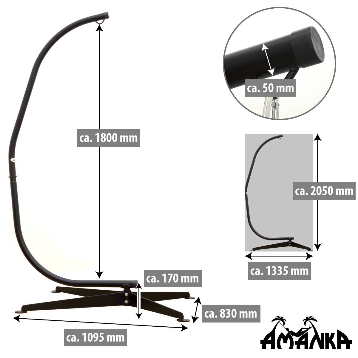 Komplettset Babywiege mit Gestell - Federwiege bis 15kg - Ständer 205cm
