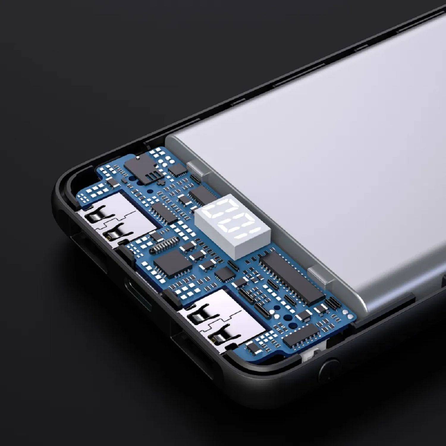 VEGER Powerbank L10S - 20W 10 000mAh LCD Quick Charge PD Micro-USB, USB-C und zwei USB-A Schwarz (W1105PD )