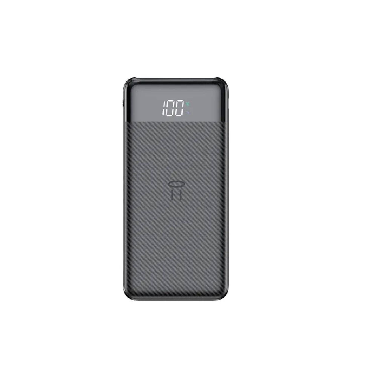 VEGER Powerbank L11 - 10 000mAh LCD Micro-USB, USB-C und 2x USB, schnelles Aufladen Schwarz (W1087)