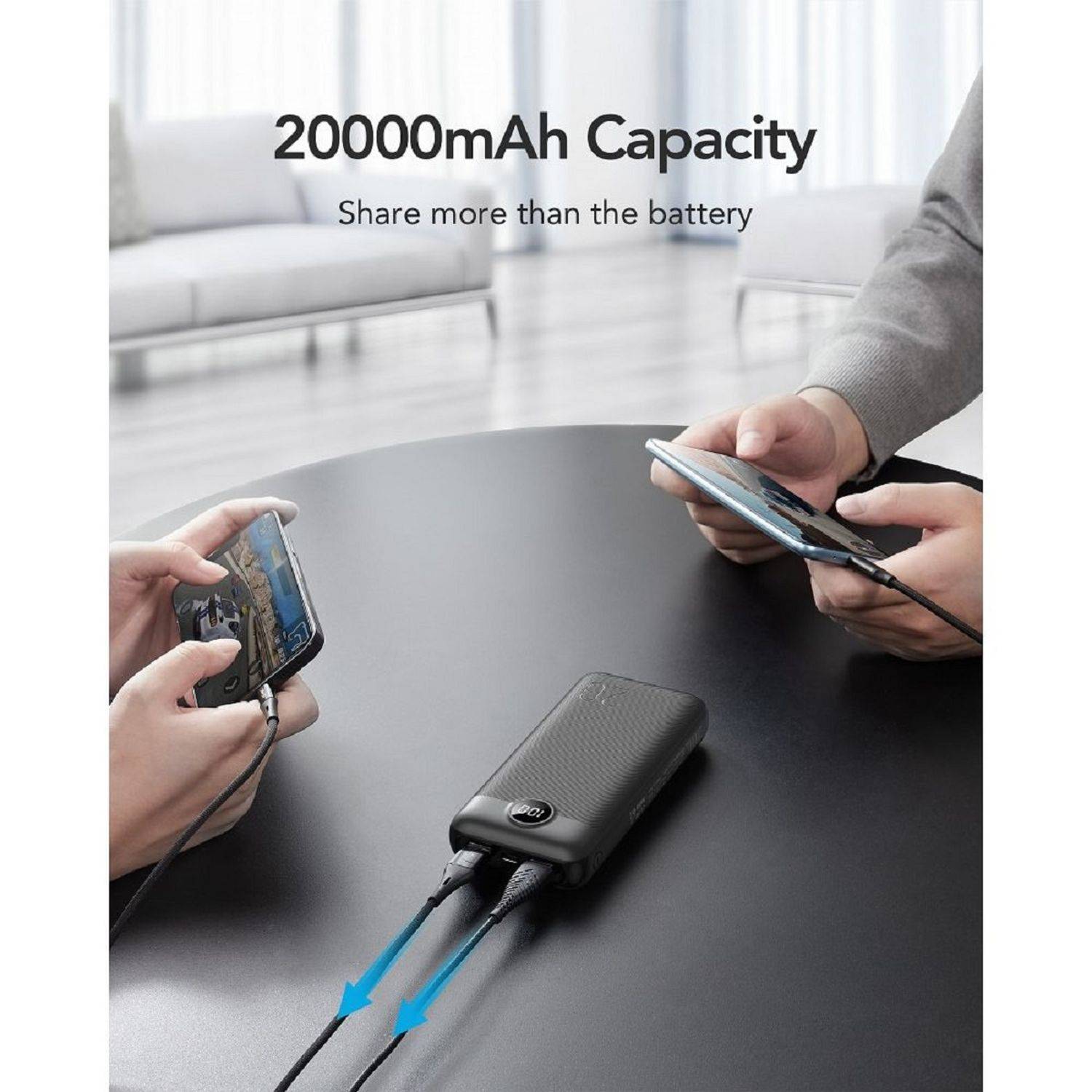 VEGER Powerbank L20S - 20W 20 000mAh LCD Quick Charge PD Micro-USB, USB-C und zwei USB-A Weiß (VP2039PD / W2039PD )