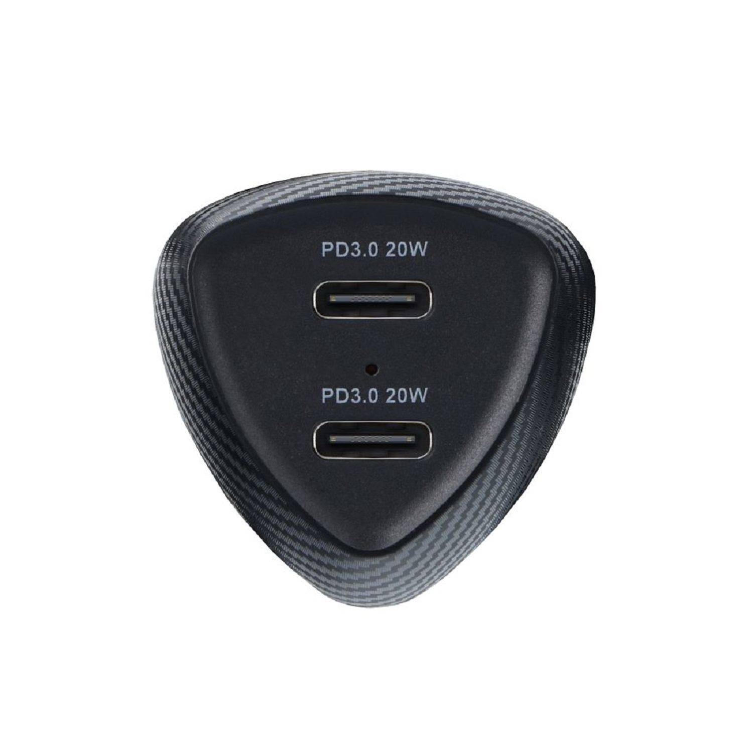 FORCELL KFZ-Ladegerät Autoladegerät CARBON Typ C 3.0 PD20W + Typ C 3.0 PD20W CC50-2C Schwarz (Total 40W)