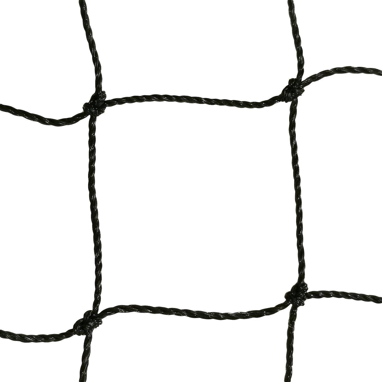 Set - Katzenschutznetz Schwarz (drahtverstärkt) 3x3 m + 2 Teleskopstützen Weiß 160-290 cm