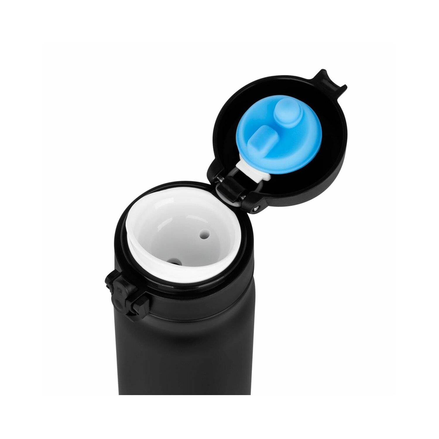 Matte Edelstahlflasche | 400 ml, Schwarz