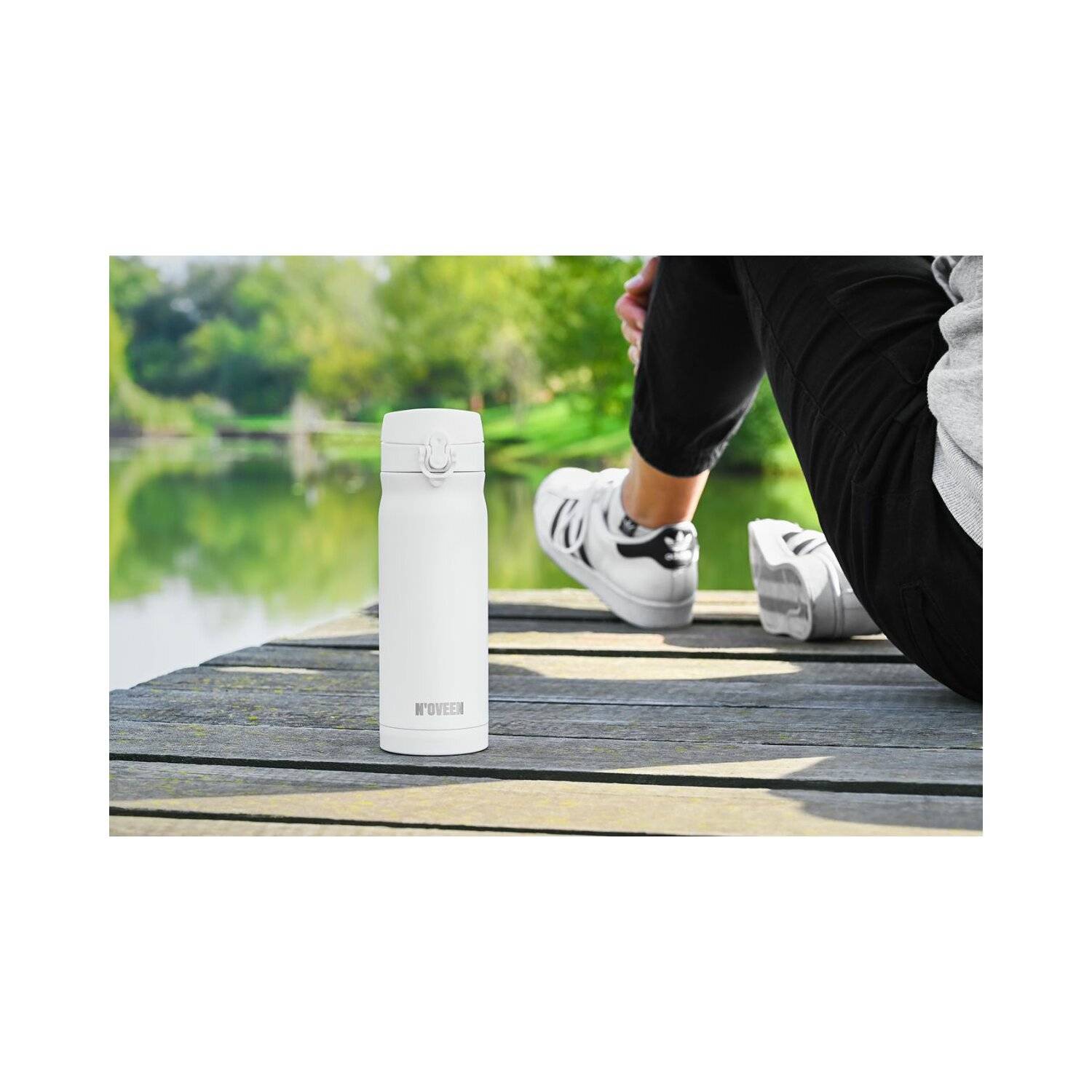 Matte Edelstahlflasche | 400 ml, Weiß